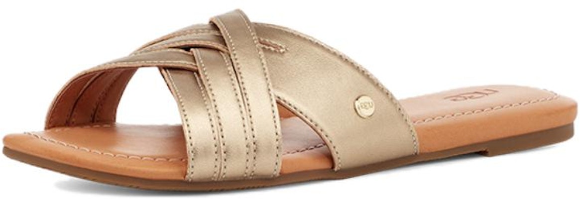 (W) UGG Slide 'Metallic Comfort Cross' Sandalia Cruzada Metálica 1142712-GLDM Order (W) UGG Slide 'Metallic Comfort Cross' Sandalia Cruzada Metálica 1142712-GLDM