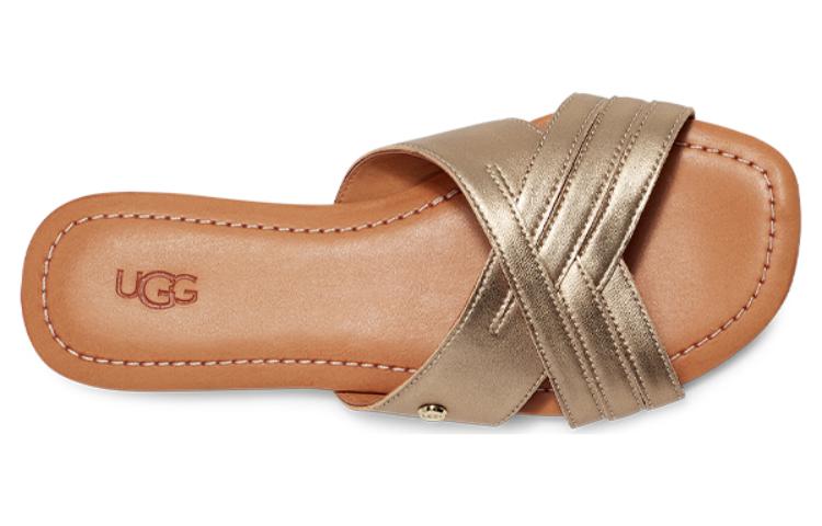 Shop (W) UGGメタリッククロススライド (UGG Metarikku Kurosu Suraido) 1142712-GLDM