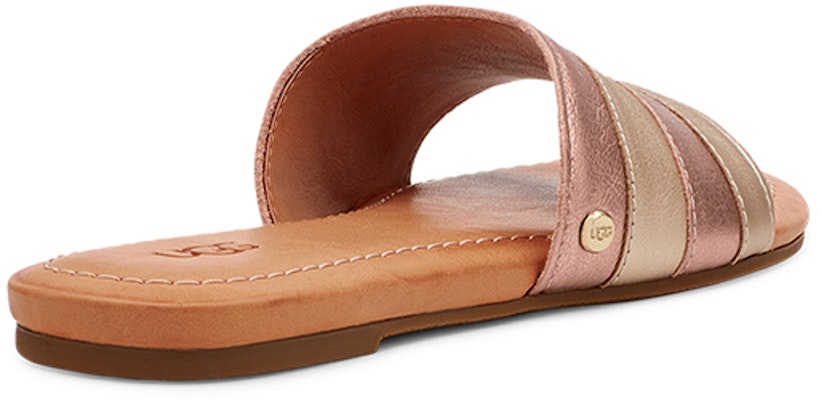 UGG 皮革 舒適閒適平底 涼鞋 女款 淺玫瑰金色 Shop UGG 皮革 舒適閒適平底 涼鞋 女款 淺玫瑰金色