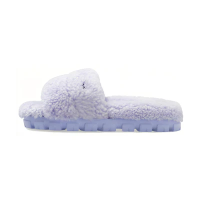 (W) UGG Slide 'Purple Shearling Open-Toe'