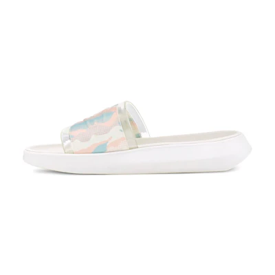(W) UGG Slide Cali Collage Slipper Rainbow Blue