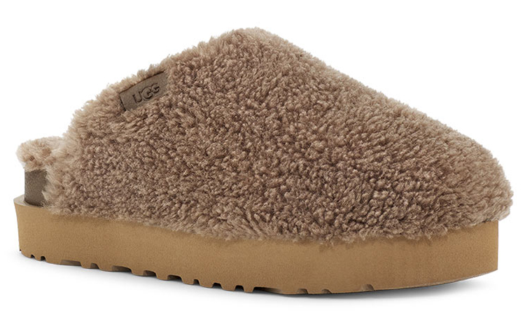 Lookbook UGG 環保再生系列 織物 休閒舒適 時尚涼拖 女款 核桃木色