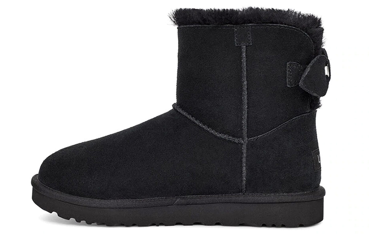 Buy UGG 絨面蝴蝶結迷你雪地靴 女款 黑色