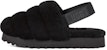 (W) UGG Super Fluff Slipper 'Kulit Biri Hitam Fesyen Kasual' 1121751-BLK