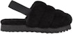 (W) UGG Super Fluff Slipper 'Kulit Biri Hitam Fesyen Kasual' 1121751-BLK