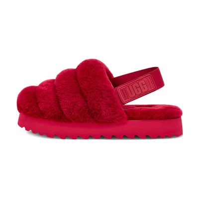(W) UGG Super Fluff Slipper Ribbon Red