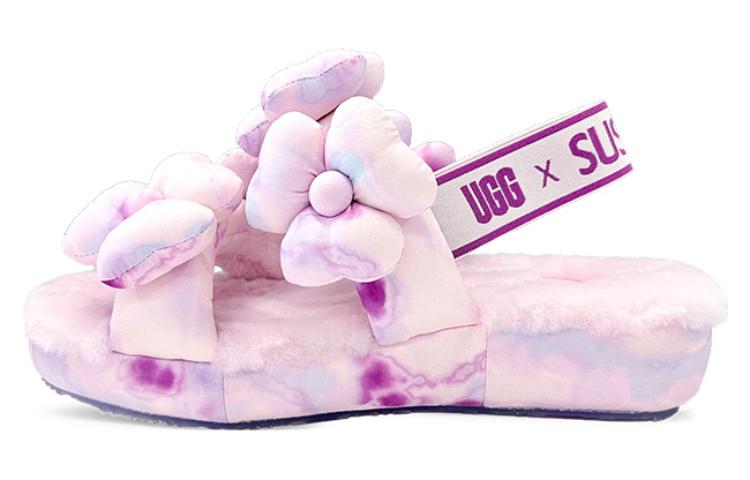 (Women) UGG Susan Fang Fluff Slippers 'Flower Weave Pink' 1143570-PINK