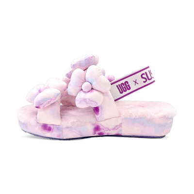 (W) UGG Susan Fang Fluff Slippers 'Flower Weave Pink'