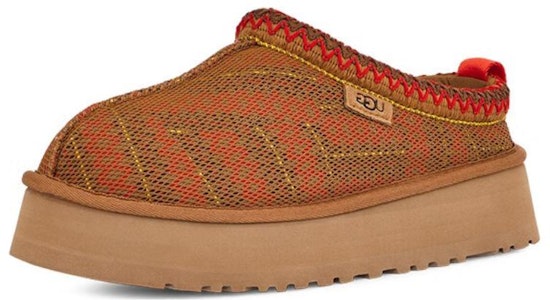 UGG 織物 編織花邊懶人鞋 厚底鞋 女款 栗色 Order UGG 織物 編織花邊懶人鞋 厚底鞋 女款 栗色