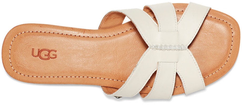 UGG Teague 平底時尚涼拖 女款 米白 Shop UGG Teague 平底時尚涼拖 女款 米白