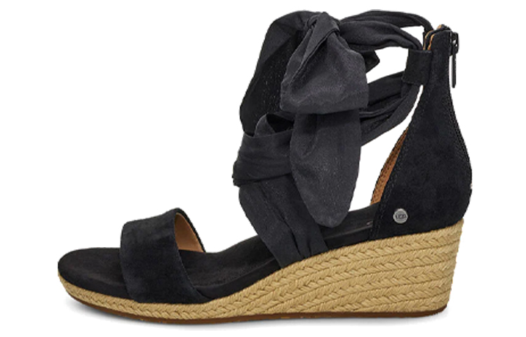 (Women) UGG Trina Wedge 'Black Fashion Pointed Comfort Sport Sandal' 1099693-BLK