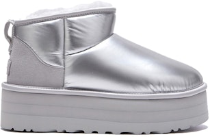 (W) UGG超迷你平台亮面靴银色 1144048-SLVR Order (W) UGG超迷你平台亮面靴银色 1144048-SLVR