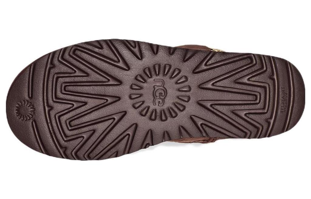 Shop UGG 純色平底拉鍊 短筒 雪地鞋 女款 焦木色