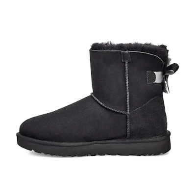 (W) UGG W Mini Bailey Bow II Shimmer Black