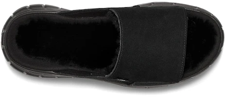 Shop UGG 西區人氣款 雙層牛皮 軟底舒適直條式平跟 拖鞋 女款 黑色