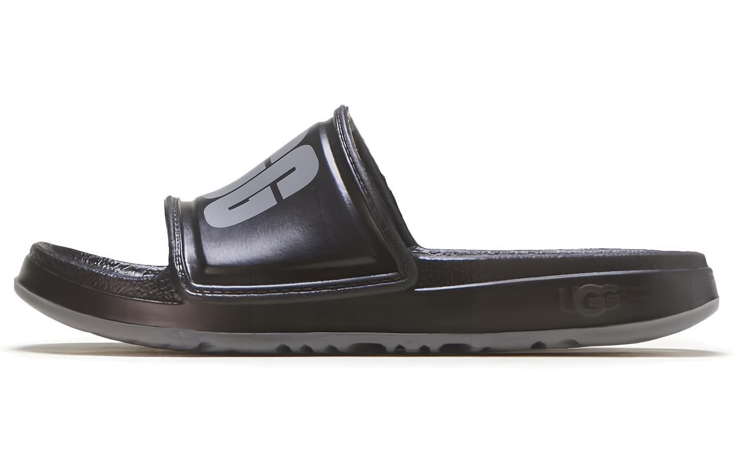 (Women) UGG Wilcox Slide Black Slippers 'White Black' 1113457-BLK