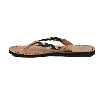 (W) UGG Woven Flip Flops 'Black'
