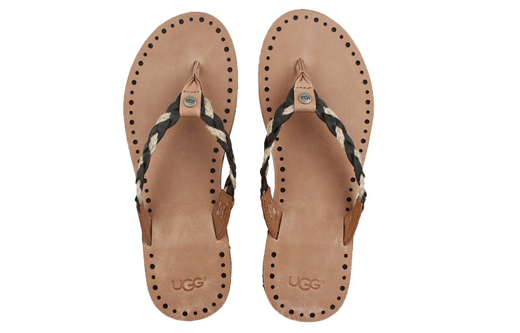 Lookbook (W) UGG 블랙 우븐 플립플랍 1006342W-BLK