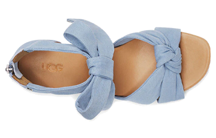 Shop UGG Yarrow 楔形鏤空坡跟露趾涼鞋 女款 藍色