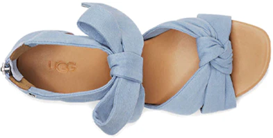 Shop UGG Yarrow 楔形鏤空坡跟露趾涼鞋 女款 藍色