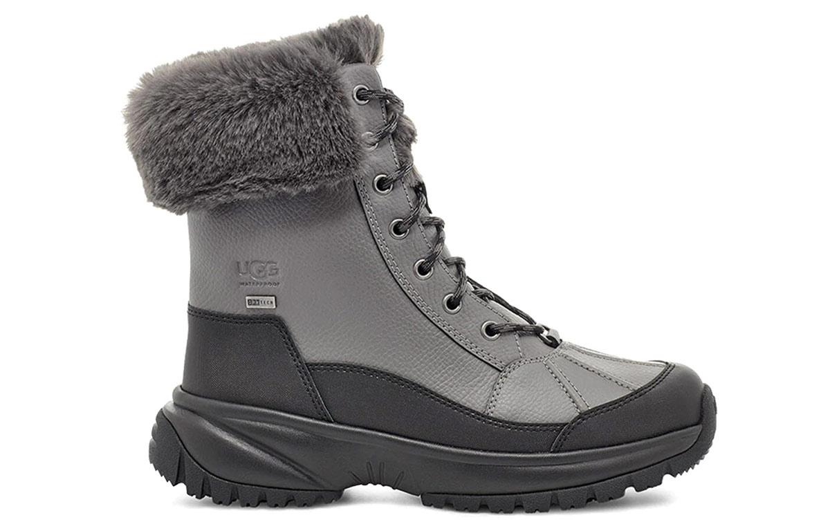Order (W) UGG Yose Fluff But Salji Kelabu Gelap 1112328-DGRY