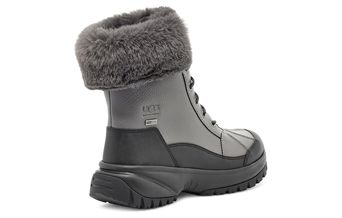 Shop (W) UGG Yose Fluff But Salji Kelabu Gelap 1112328-DGRY