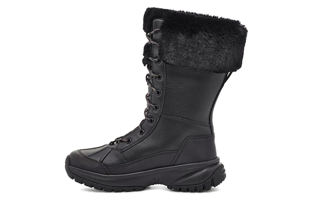 (Women) UGG Yose Tall Fluff Snow Boots Black 1112327-BLK