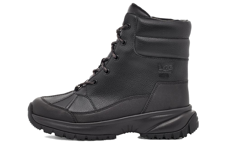 (Women) UGG Yose Waterproof 'Black Leather Short Boot' 1112330-BLK