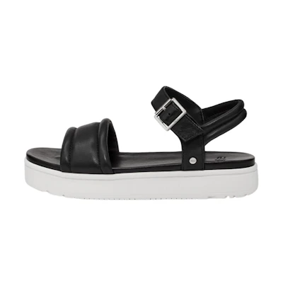 (W) UGG Zayne Leather Black 'Fashion CMFT Slide'