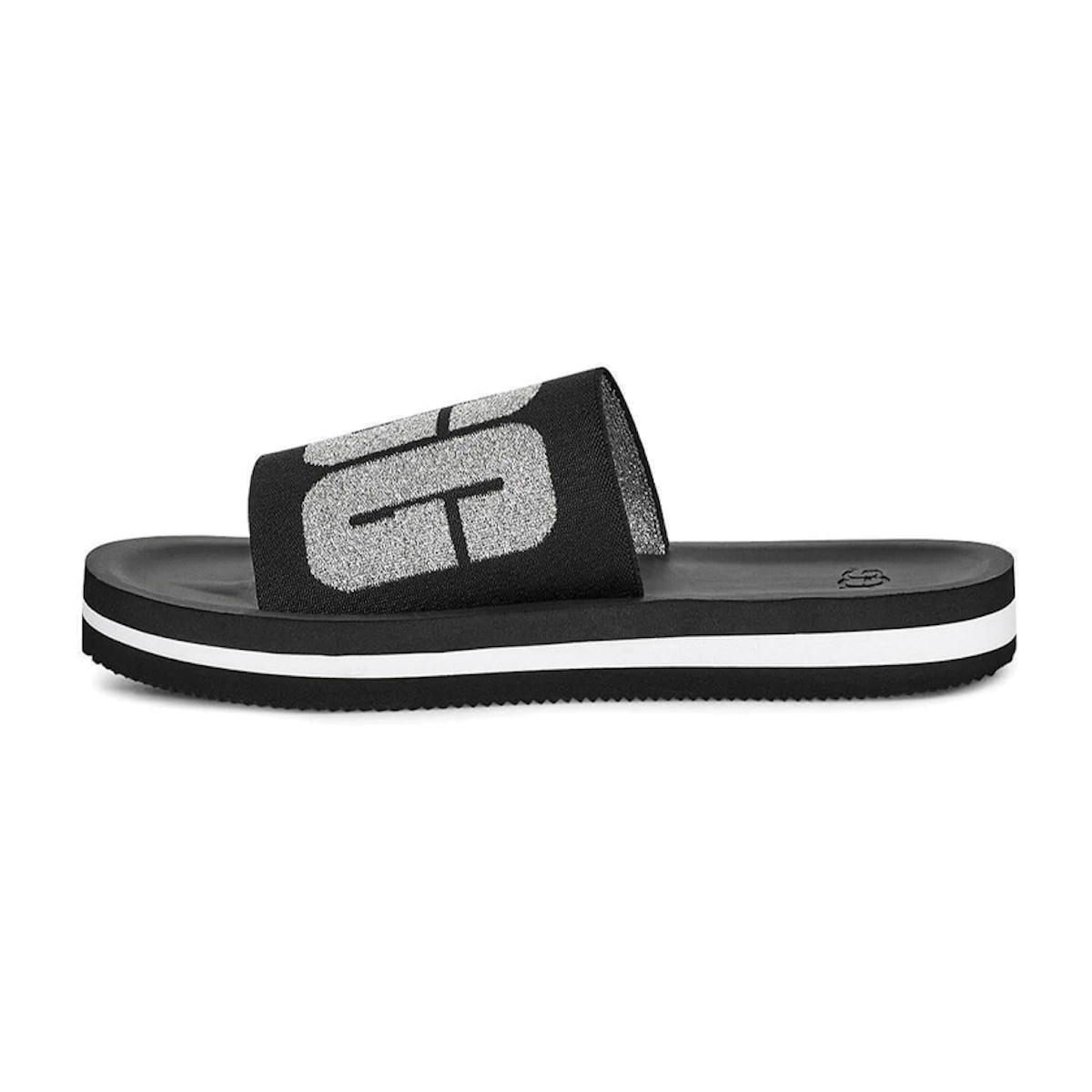 (Women) UGG Zuma Metallic Graphic Black Slippers 1101558-BLK