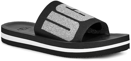 UGG Zuma 金屬圖案 平底拖鞋 女款 黑色 Lookbook UGG Zuma 金屬圖案 平底拖鞋 女款 黑色