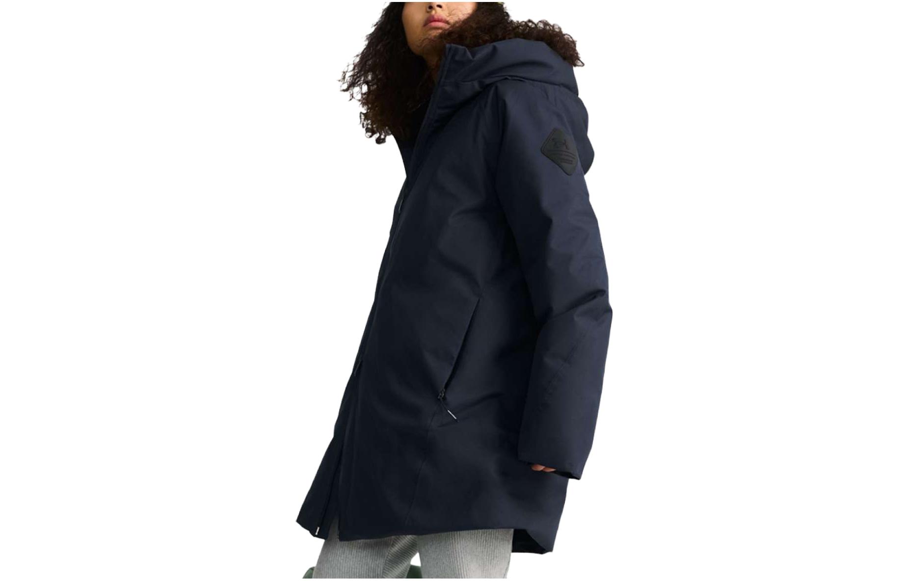 Order (W) Under Armour Jaket Hitam Hoodie Puffer Kasual Olahraga Outdoor. 1378856-001