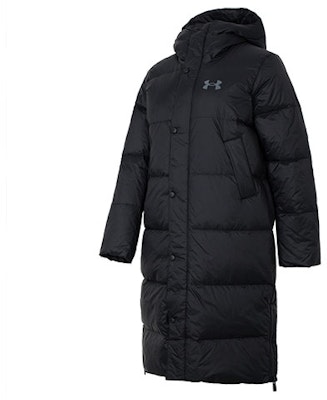 (W) Under Armour Abrigo Largo Negro con Logo y Capucha Chaqueta Casual. 1375454-001 Order (W) Under Armour Abrigo Largo Negro con Logo y Capucha Chaqueta Casual. 1375454-001