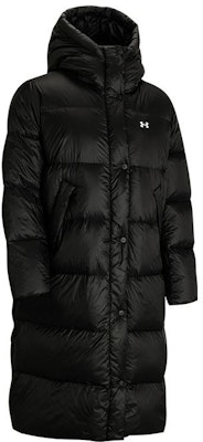 (W) Under Armour Jaket Hitam Panjang Puffer dengan Logo - Pakaian Musim Dingin. 1373458-001 Order (W) Under Armour Jaket Hitam Panjang Puffer dengan Logo - Pakaian Musim Dingin. 1373458-001