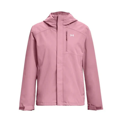 (Women) Under Armour Pink 3-in-1 Waterproof Training Jacket with Hoodie 1371593-697