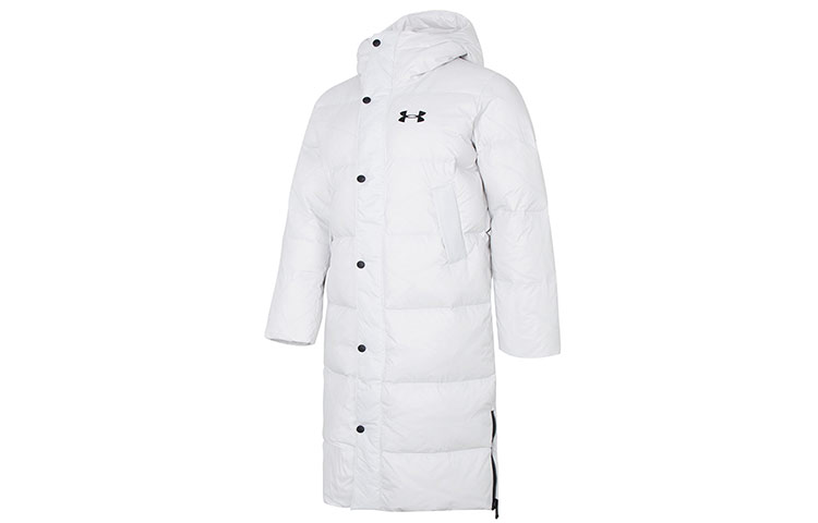 (Women) Under Armour  White Long Down Puffer Parka with Logo Print. 1375454-100