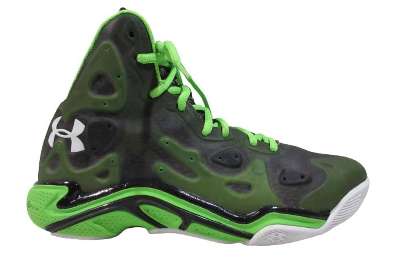 Order (W) UAアナトミックススポーン バスケットシューズ (緑/黒) 1248856-326