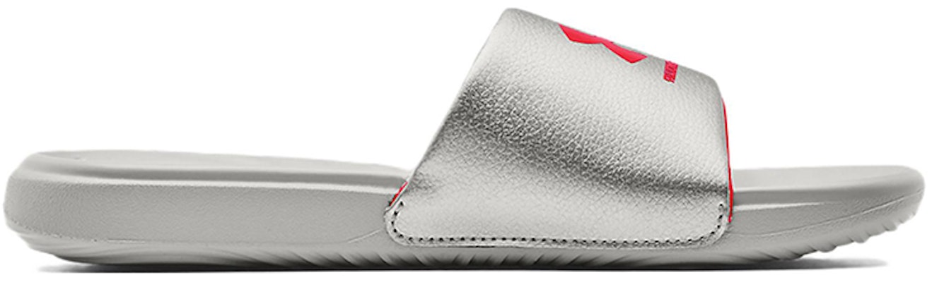 (Women) Under Armour Ansa Fixed Slide 'Silver Red' 3023772-105 Order (Women) Under Armour Ansa Fixed Slide 'Silver Red' 3023772-105
