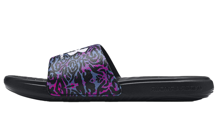 (Women) Under Armour Ansa Graphic Slipper Black/Purple 3024436-004