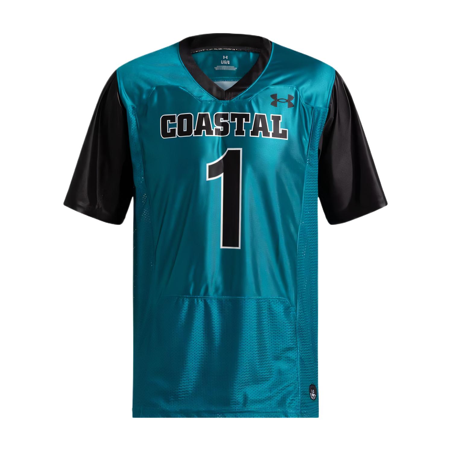 (Women) Under Armour ArmourFuse Collegiate Green Short-Sleeve Football Jersey. 6006161-722