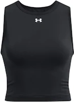 (Women) Under Armour Black Sleeveless Graphic Fitted Crop Tank Top 1379148-001 (Women) Under Armour Black Sleeveless Graphic Fitted Crop Tank Top 1379148-001