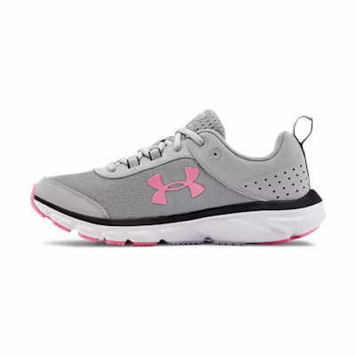 (W) UA Charged Assert 8 Gray/Pink 'Grey'