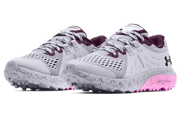 Lookbook (W) 安德玛 Charged Bandit Trail 灰粉色 女跑鞋 3021968-101