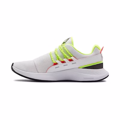 (W) UA Charged Breathe Lace Running Shoes White/Green