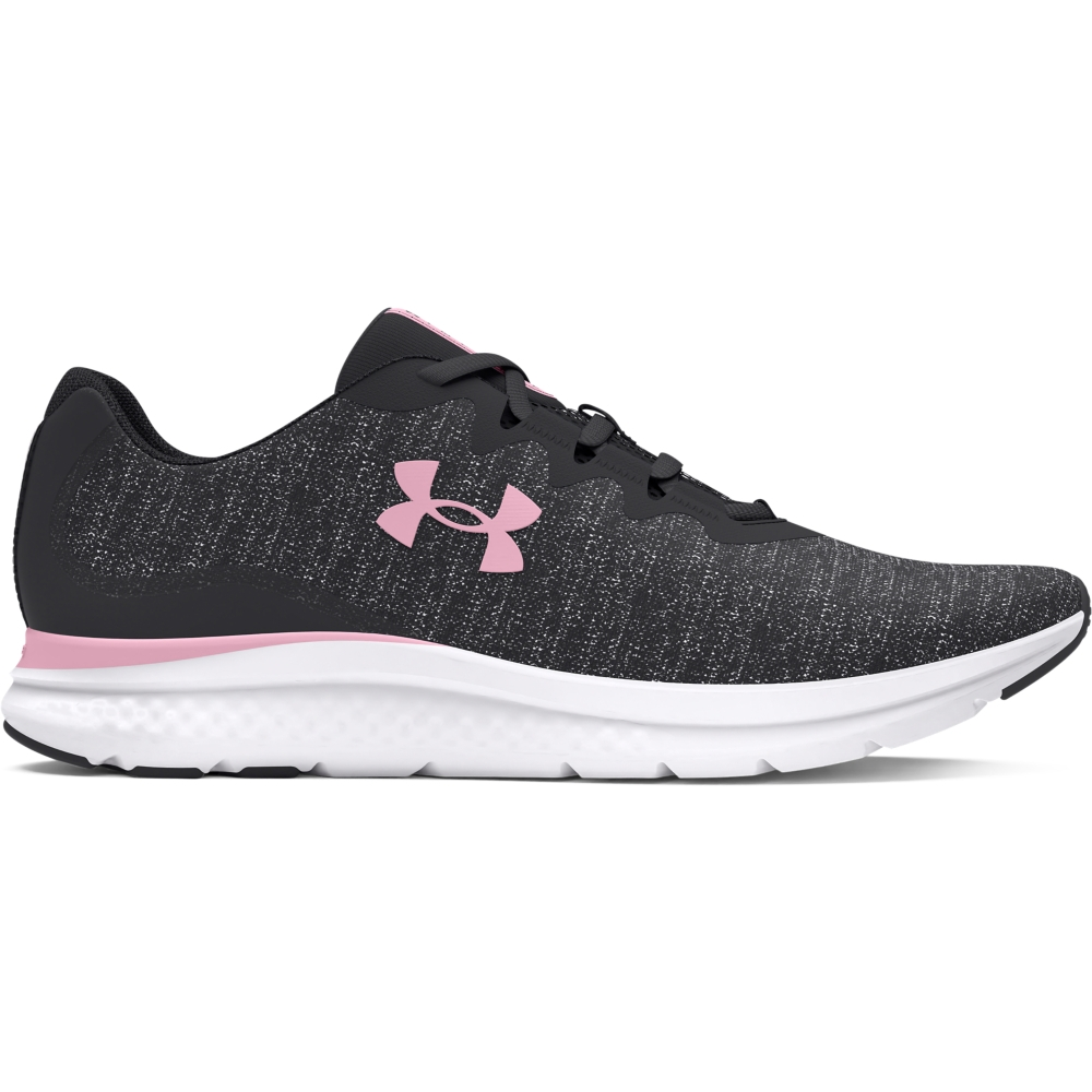 (W) UA Charged Impulse 3 Knit Running Shoes Black