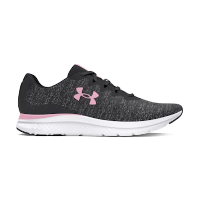 (W) UA Charged Impulse 3 Knit Running Shoes Black