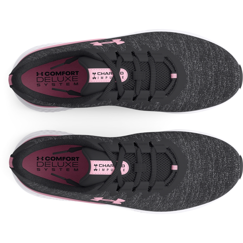 (W) UA Charged Impulse 3 Knit Running Shoes Black 圖 3