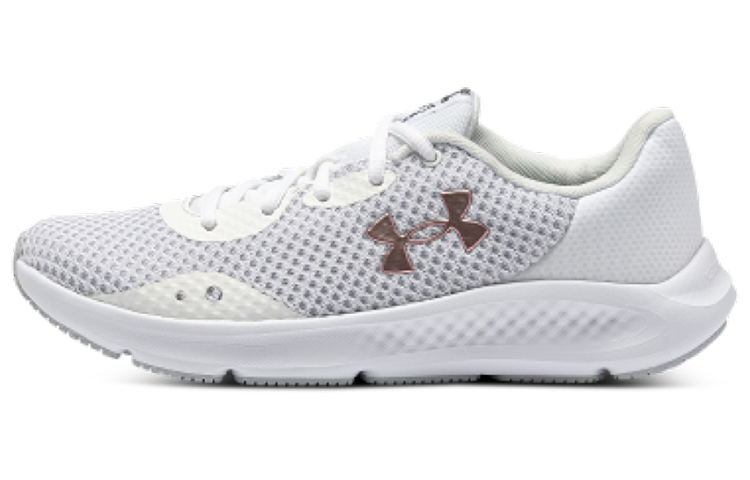 (W) UA Charged Pursuit 3 Metallic 'White Pink'