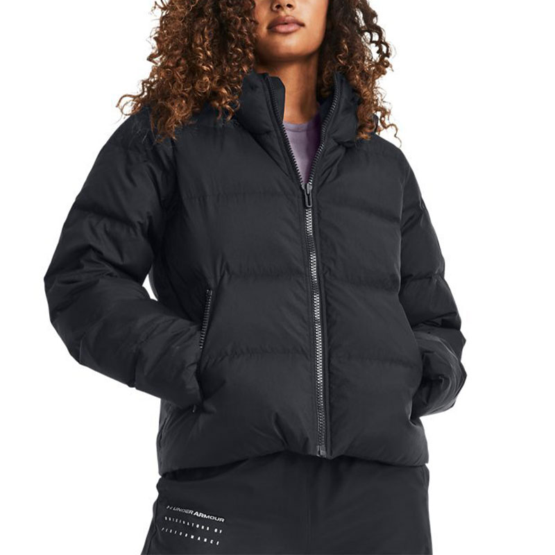 (Women) Under Armour ColdGear® Infrared Short Puffer Jacket  Black Warm Hoodie 1378861-001 圖 4