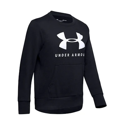 (Women) Under Armour Favorite Fleece Sportstyle Graphic Crew Sweatshirt Black 1349095-002